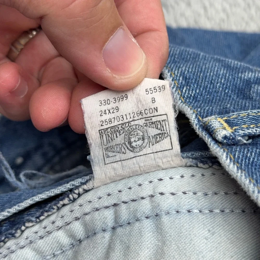 Vintage Lee Jeans Women 3 Union Made Blue High Rise Tapered Leg Mom Denim USA